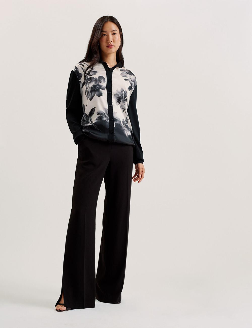 Black Women Ted Baker GWEENN - Monochrome Print Woven Front Cardigans | NZ  ZSWR-12876