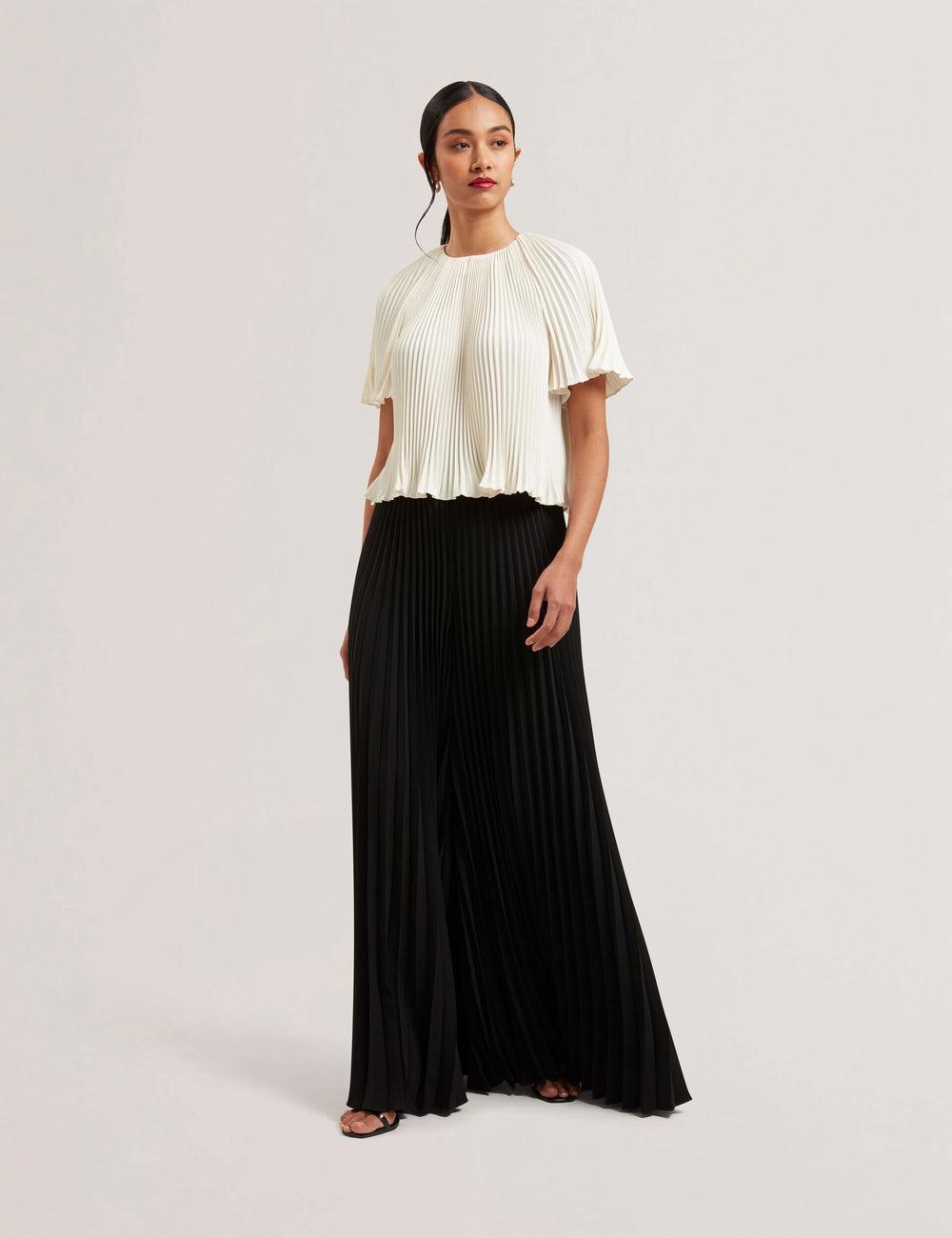 Black Women Ted Baker HARYX - Pleated Wide Leg Palazzo Trousers | NZ  KEXY-45083