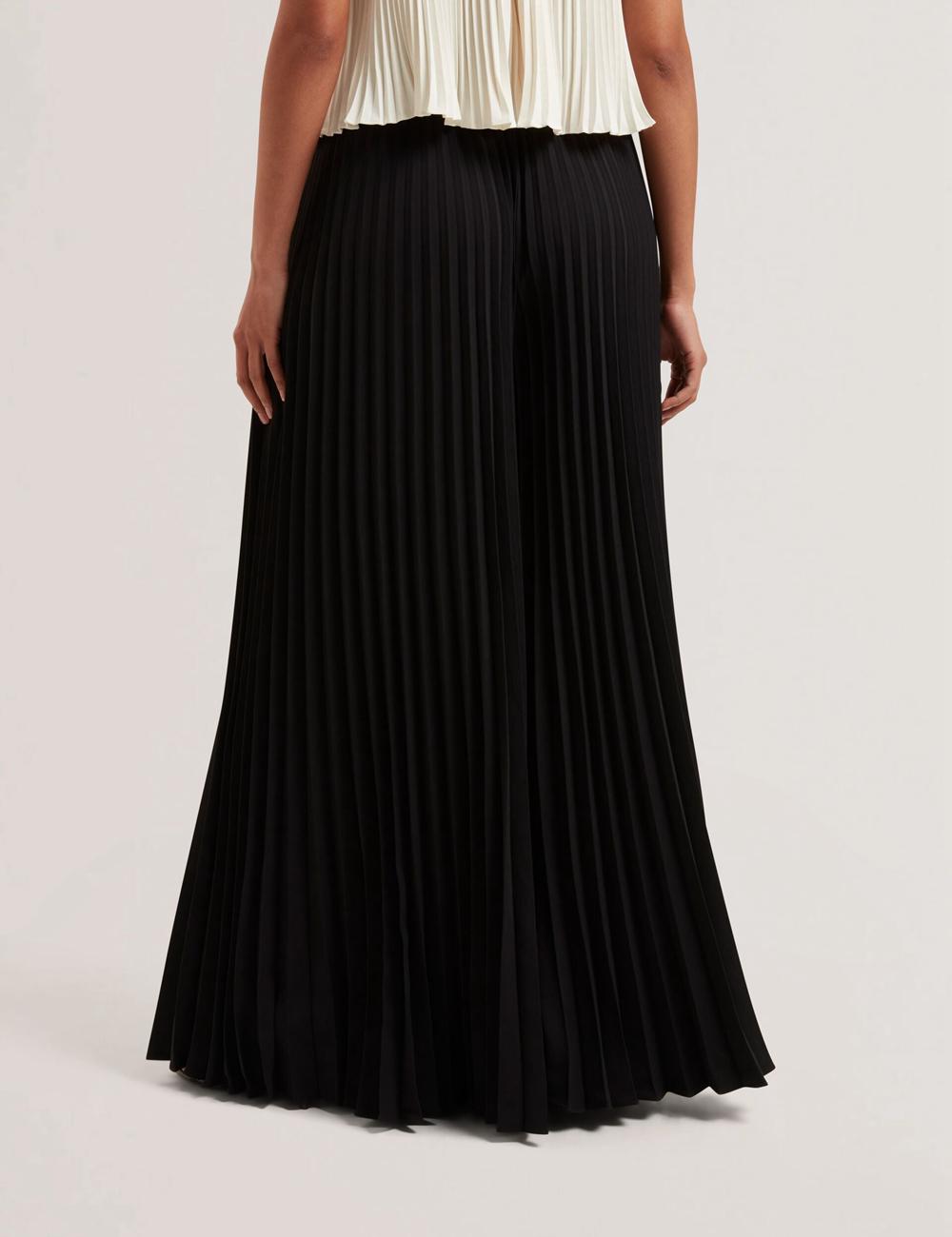 Black Women Ted Baker HARYX - Pleated Wide Leg Palazzo Trousers | NZ  KEXY-45083