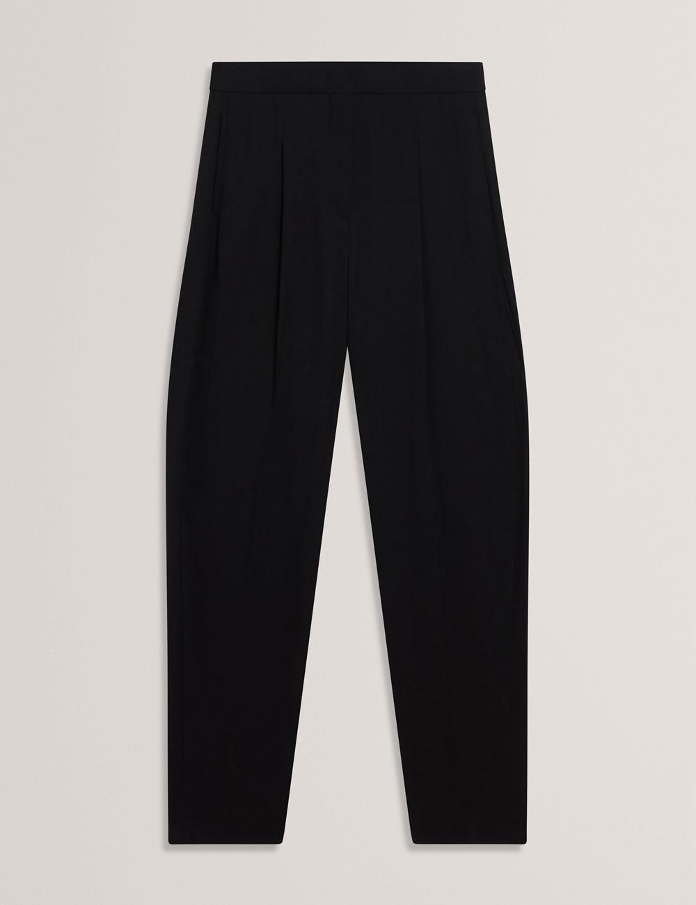 Black Women Ted Baker KIOLLI - Wool Blend Barrel Leg Tailored Trousers | NZ  DEOT-93208