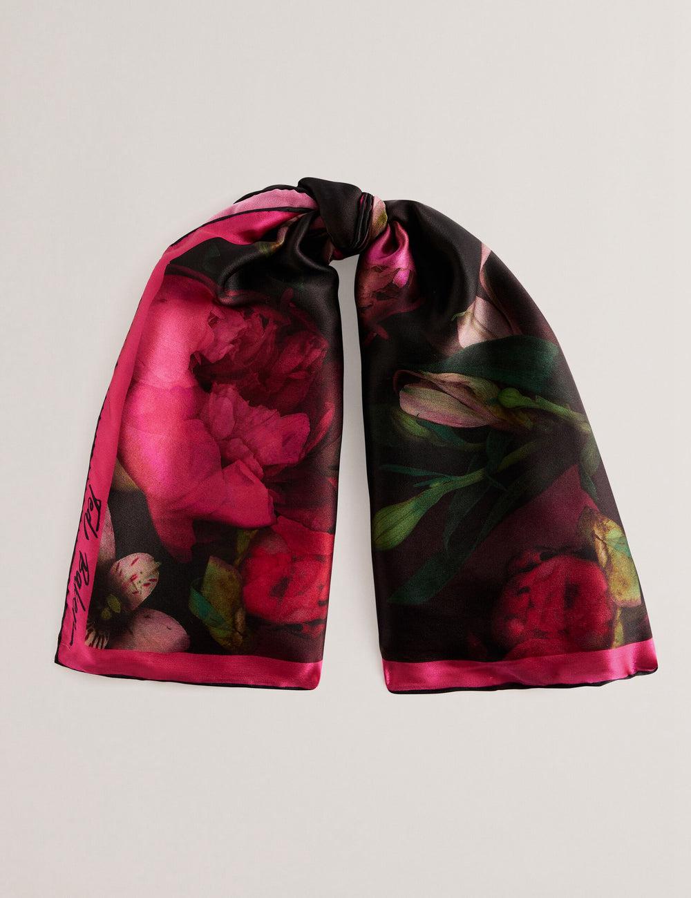 Black Women Ted Baker LEEEAA - Printed Silk Satin Square Scarves | NZ  RIBQ-94065