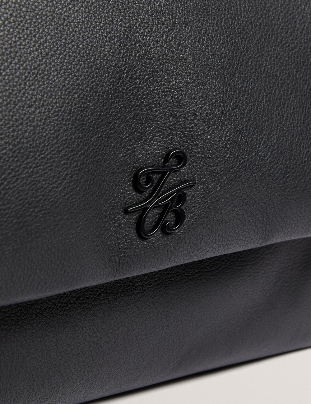 Black Women Ted Baker MARGOU - Padded Leather Large Fold Over Shoulder Bags | NZ  ZYVL-26751
