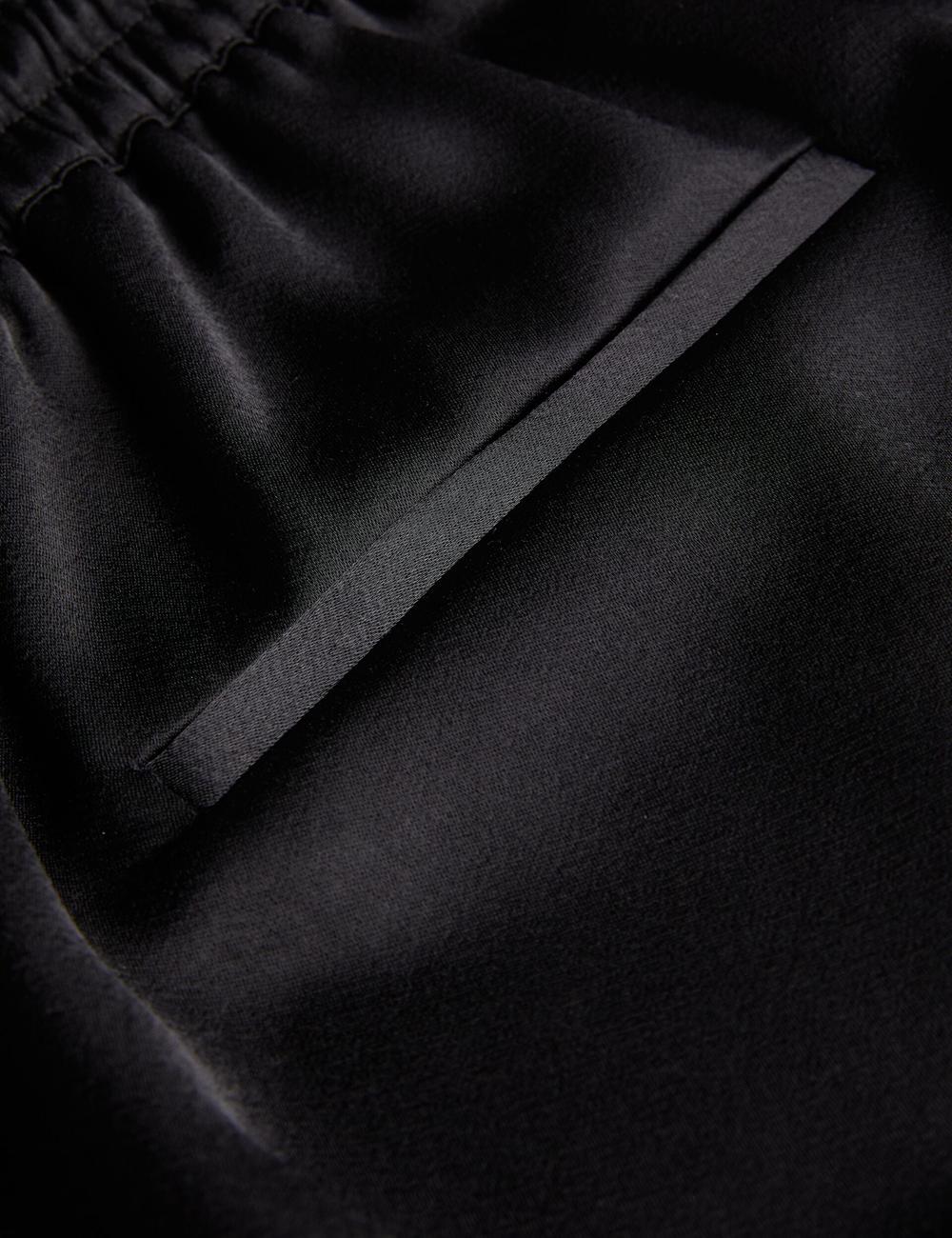 Black Women Ted Baker NATORI - Satin Elasticated Waist Tapered Joggers | NZ  AXCW-32498