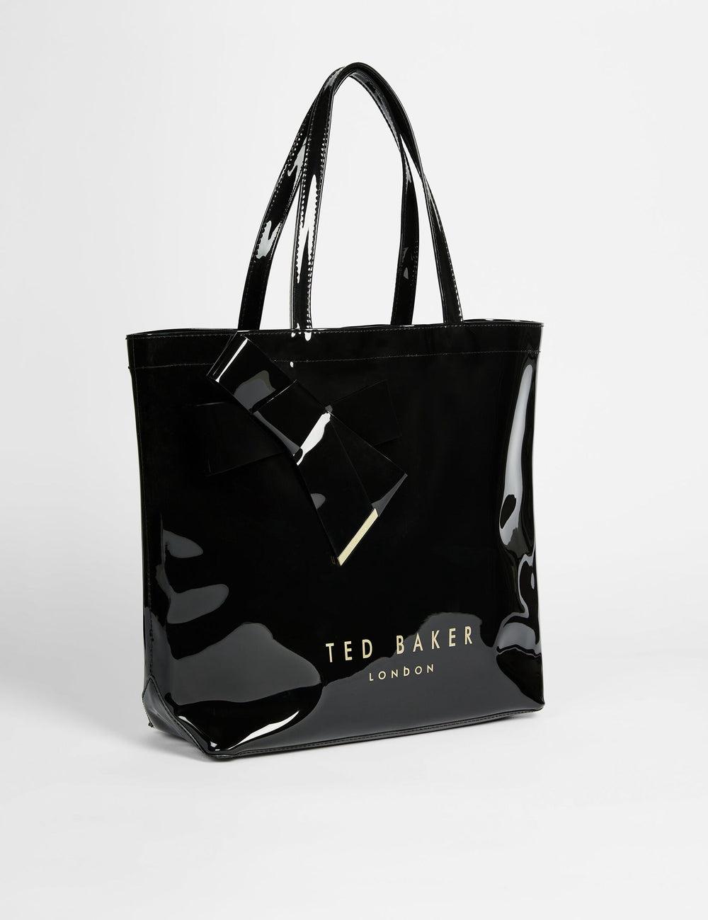Black Women Ted Baker NICON - Knot Bow Vinyl Icon Tote Bags | NZ  CVNJ-45082