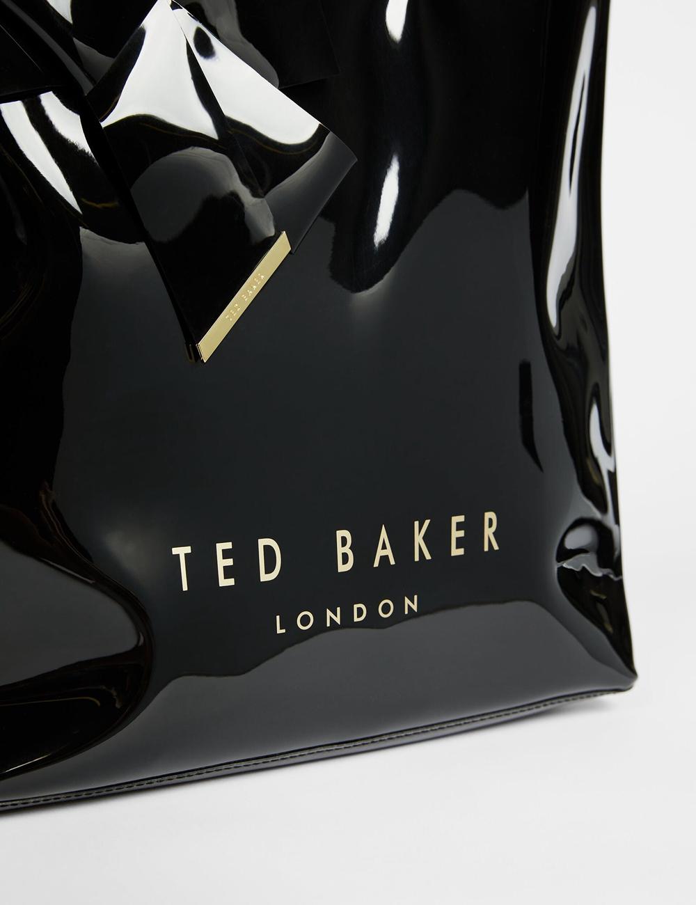 Black Women Ted Baker NICON - Knot Bow Vinyl Icon Tote Bags | NZ  CVNJ-45082