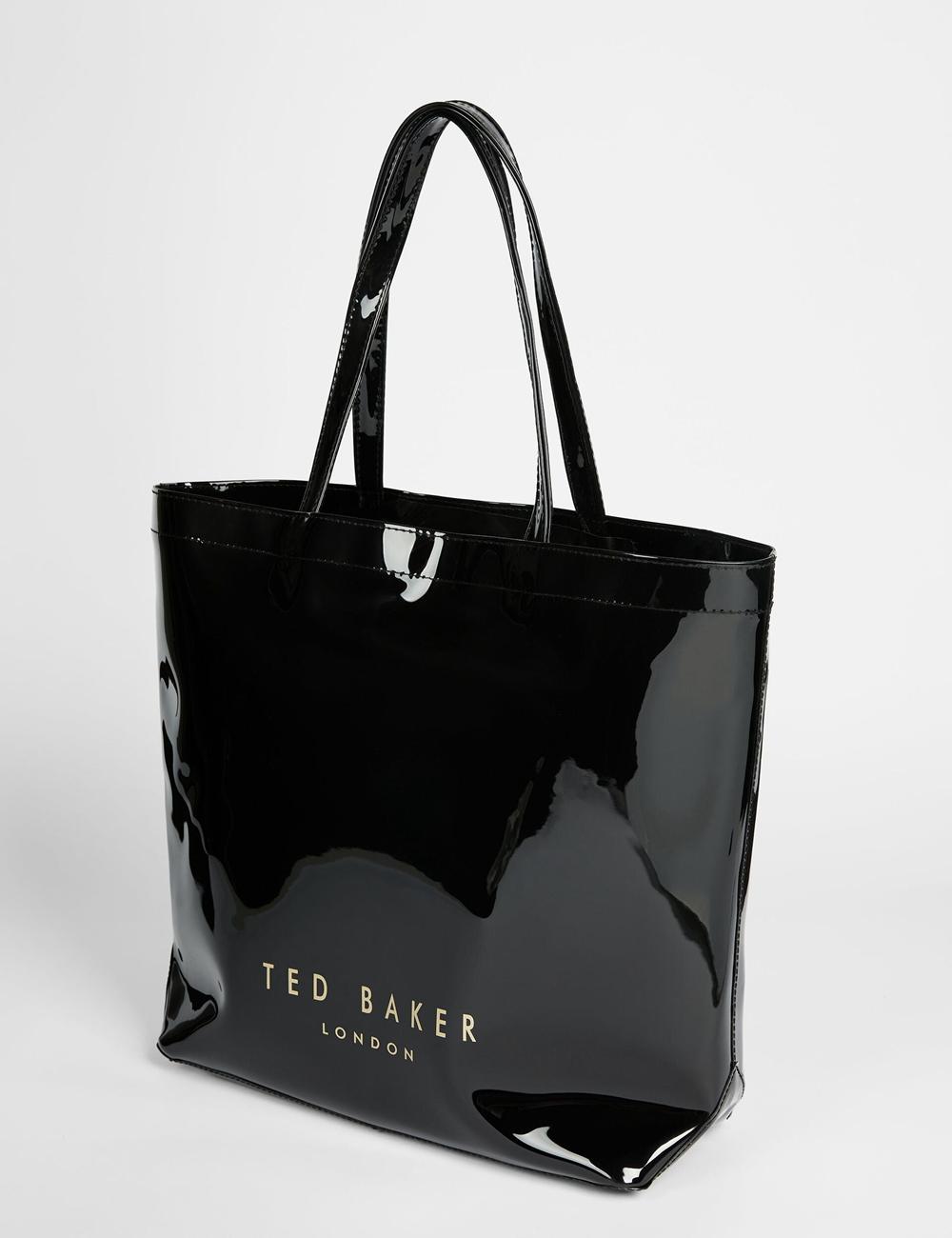Black Women Ted Baker NICON - Knot Bow Vinyl Icon Tote Bags | NZ  CVNJ-45082