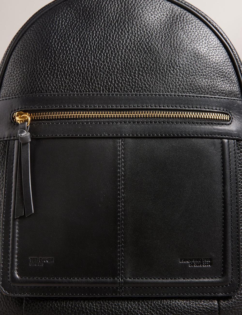 Black Women Ted Baker NISHAY - Leather Zip Pocket Laptop Backpacks | NZ  FIHA-15396