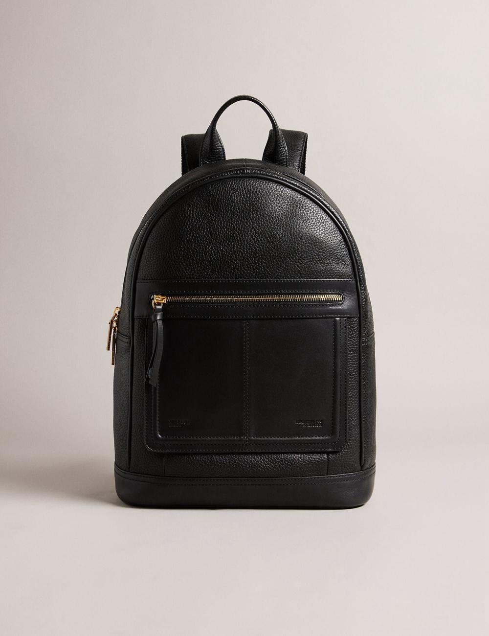 Black Women Ted Baker NISHAY - Leather Zip Pocket Laptop Backpacks | NZ  FIHA-15396