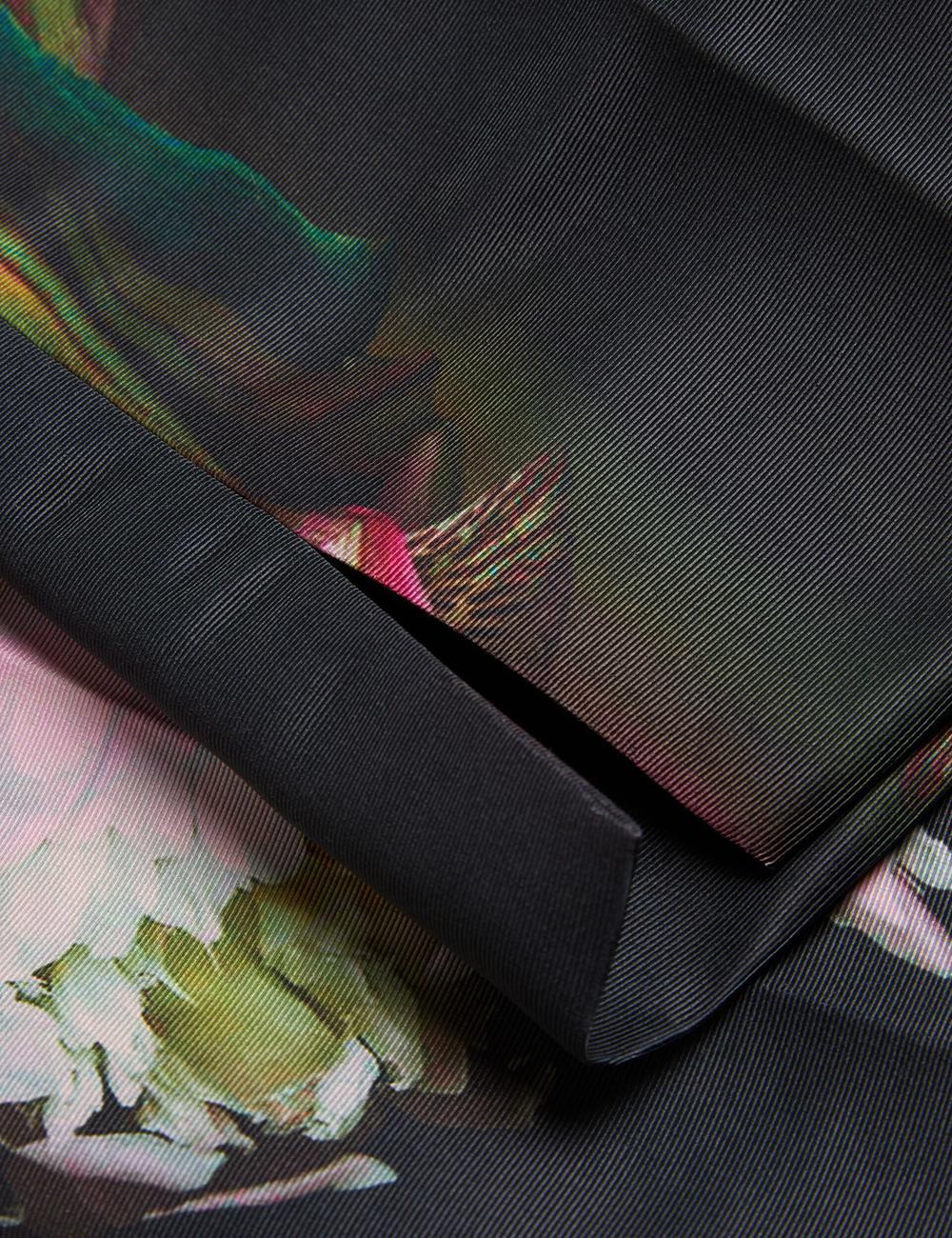 Black Women Ted Baker OKUNIT - Tapered Leg Floral Print Tailored Trousers | NZ  UFAJ-14358