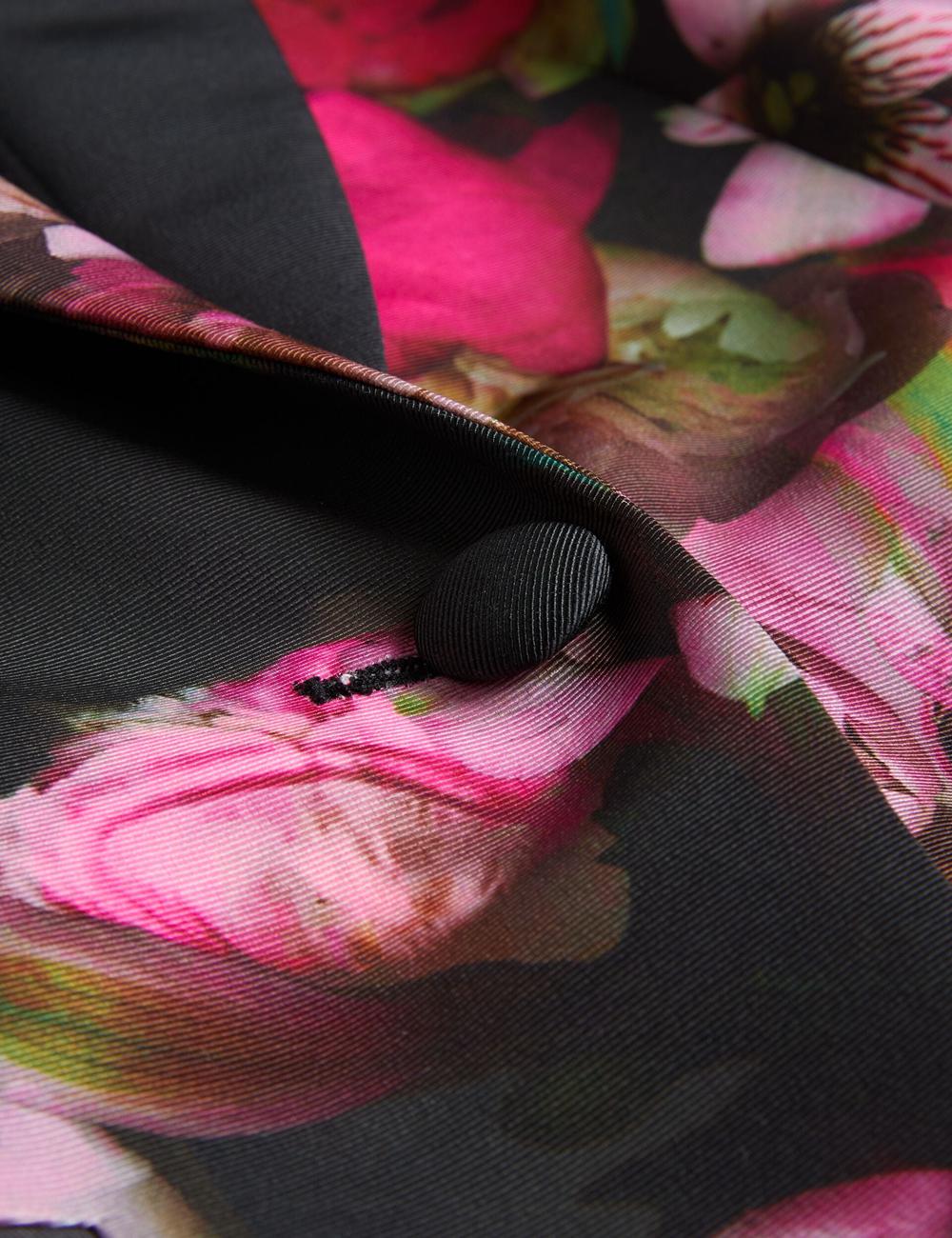 Black Women Ted Baker OKUNI - Fitted Floral Print Tailored Blazers | NZ  TULZ-57094