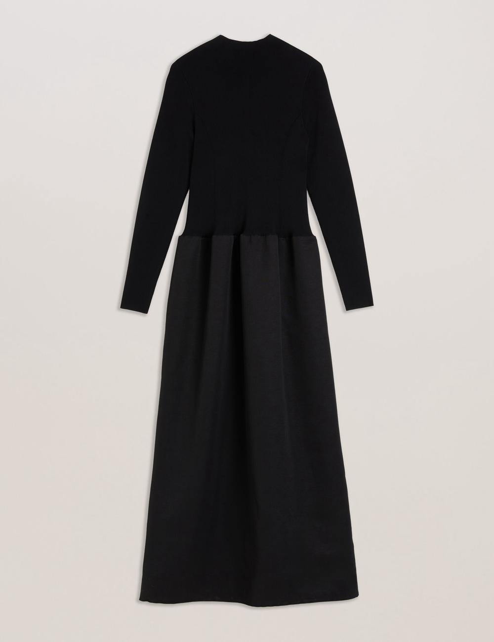 Black Women Ted Baker PYLIA - Structured With Knitted Bodice Maxi Dresses | NZ  PCZJ-06245