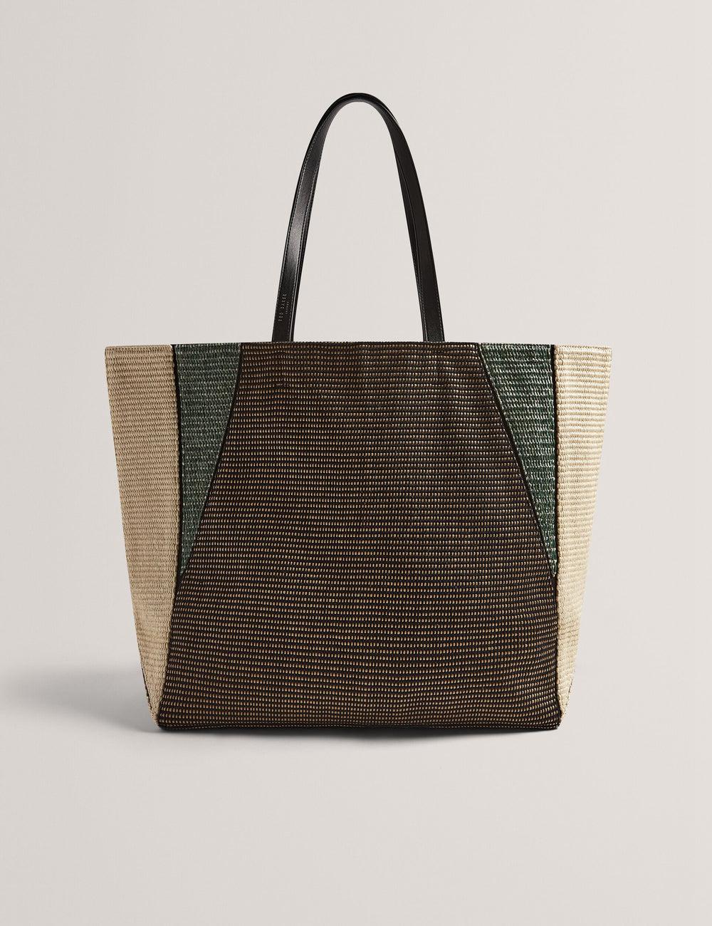 Black Women Ted Baker RAFIYA - Woven Colour Block Folding Shopper Shopper Bags | NZ  MSUR-95243