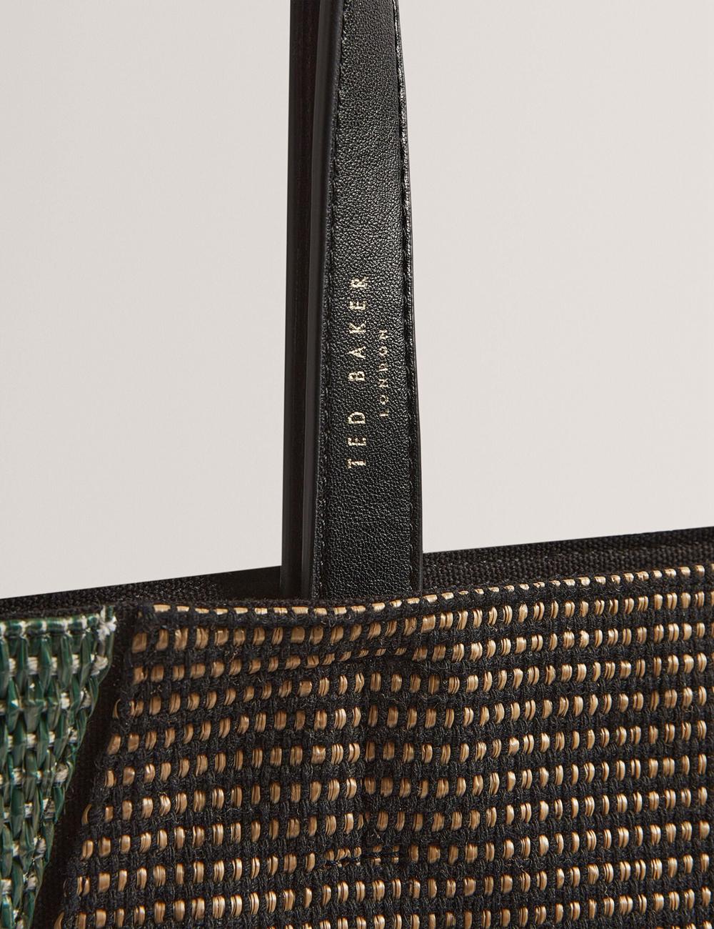 Black Women Ted Baker RAFIYA - Woven Colour Block Folding Shopper Shopper Bags | NZ  MSUR-95243