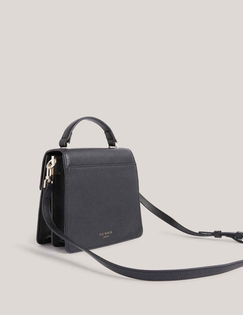 Black Women Ted Baker ROSELII - Small Top Handle Bar Detail Leather Crossbody Bags | NZ  RBEL-79286