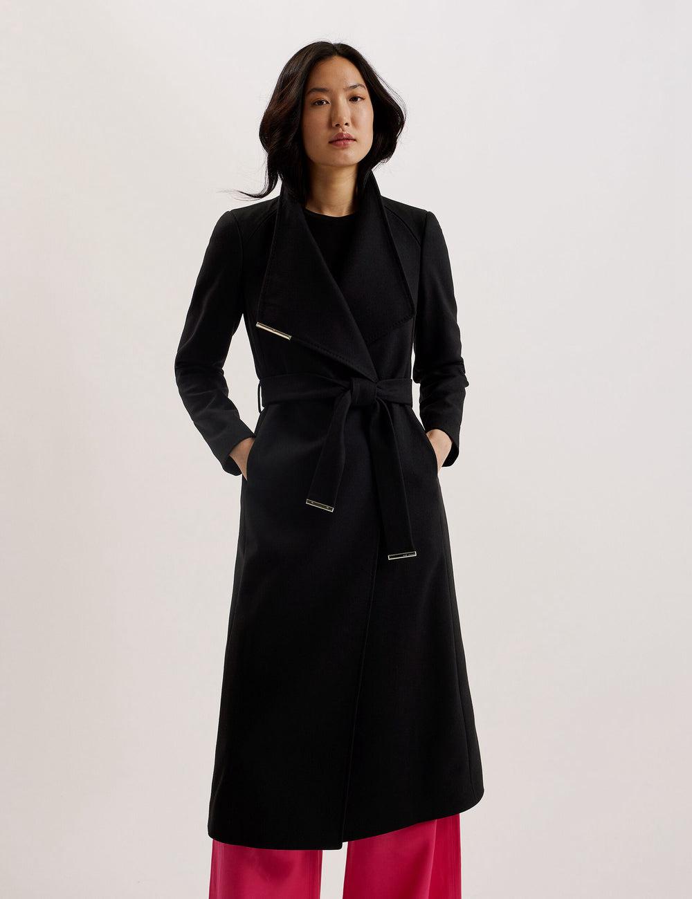 Black Women Ted Baker ROSELL Wool Wool Coats | NZ  RQUN-51768