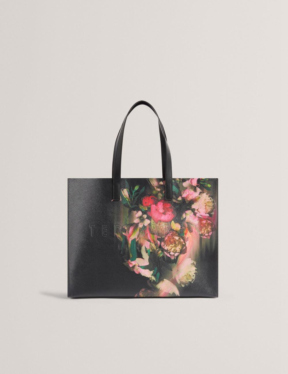 Black Women Ted Baker SALIINA - Floral Print Wide Icon Tote Bags | NZ  TPUW-09361