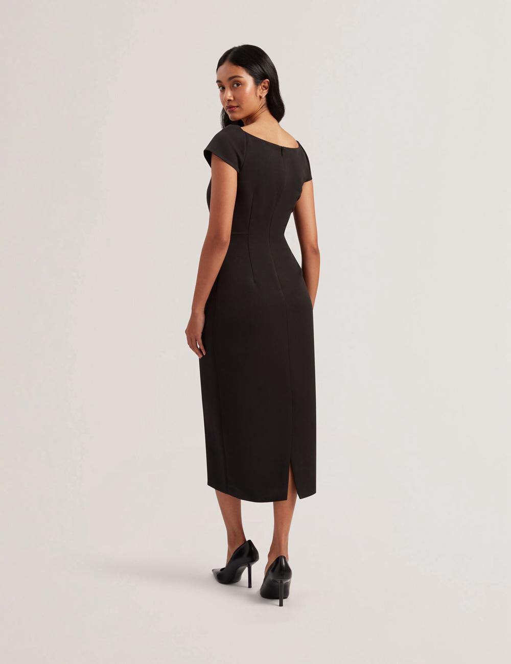 Black Women Ted Baker SASSARI - Tailored Cap Sleeve Column Midi Dresses | NZ  IJLA-91025