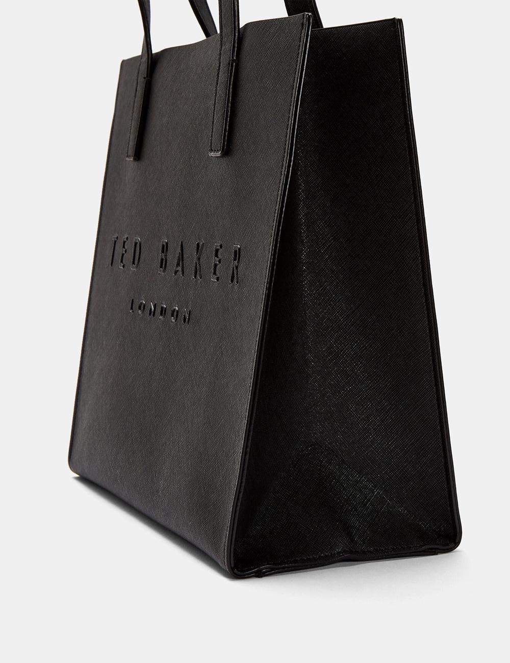 Black Women Ted Baker SEACON - Textured Faux Leather Small Icon Tote Bags | NZ  JUTA-58742