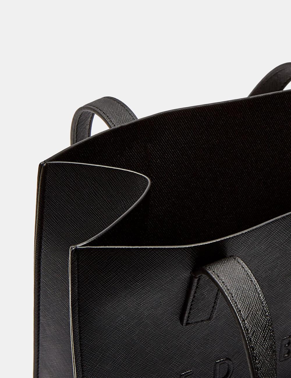 Black Women Ted Baker SEACON - Textured Faux Leather Small Icon Tote Bags | NZ  JUTA-58742