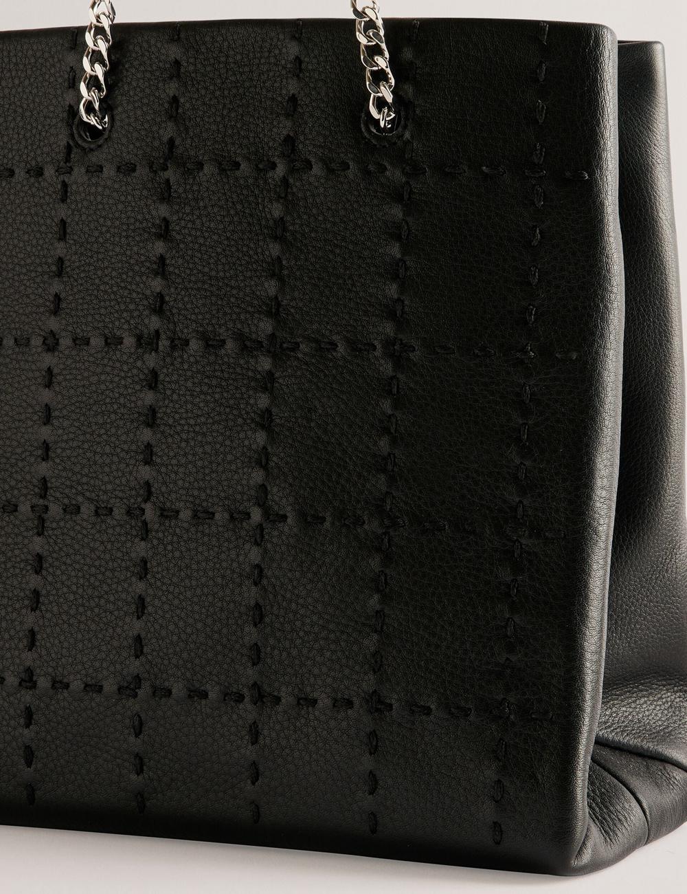 Black Women Ted Baker STALIA - Stitch Detail Leather Small Tote Bags | NZ  STXK-85692