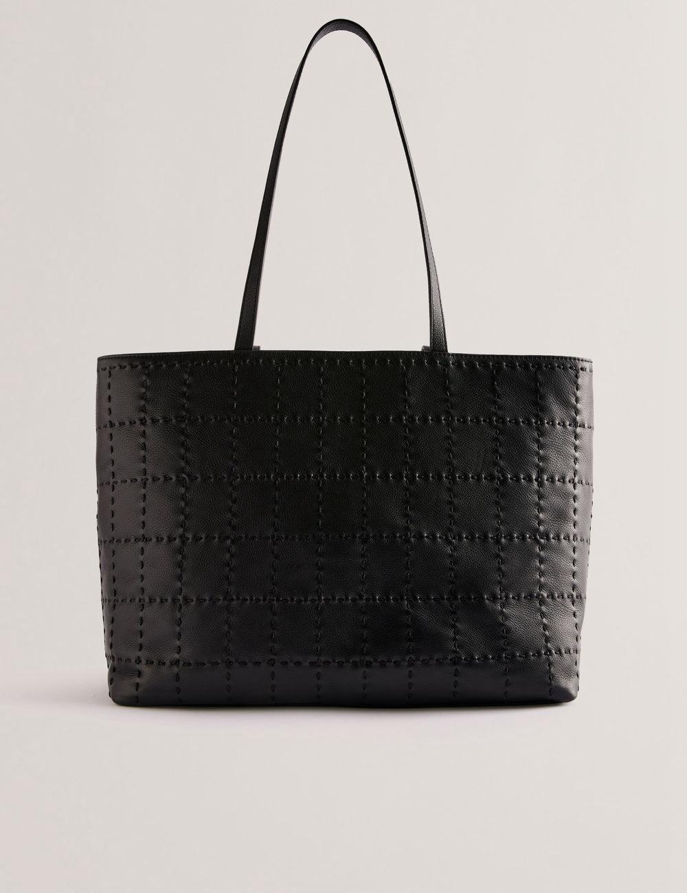 Black Women Ted Baker STALIE - Stitch Detail Leather Large Shopper Shopper Bags | NZ  RXYM-64207
