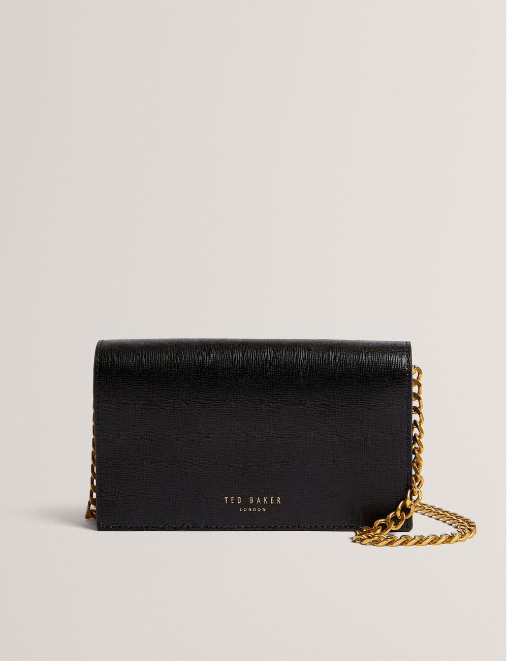 Black Women Ted Baker TABINA - Leather With Chain Crossbody Strap Purses | NZ  DFUV-13259