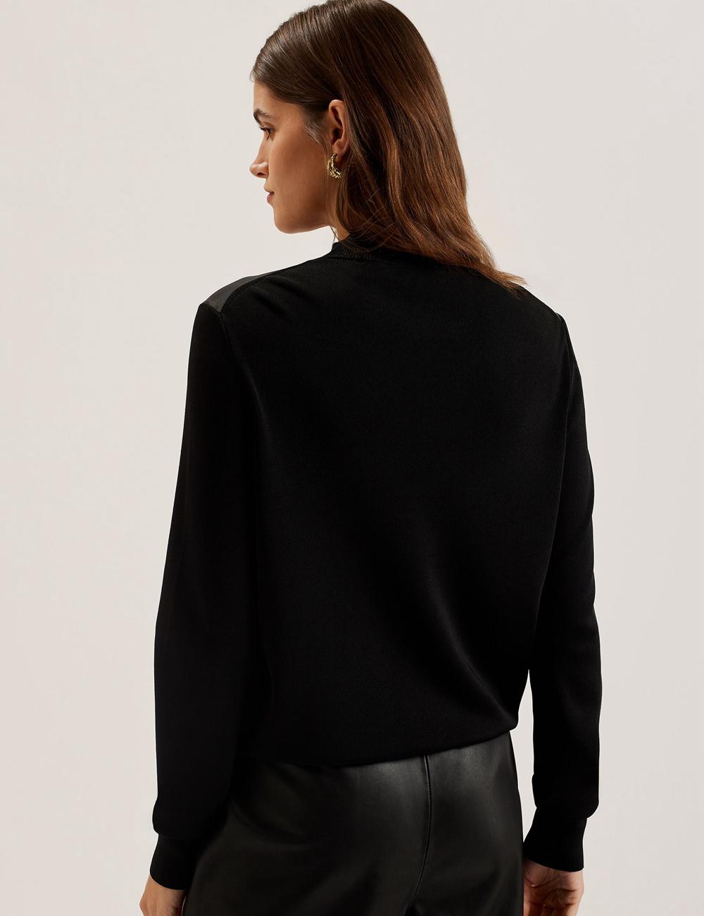 Black Women Ted Baker TABITHR - Printed Panel Long Sleeve Knit Tops | NZ  UFCI-25140
