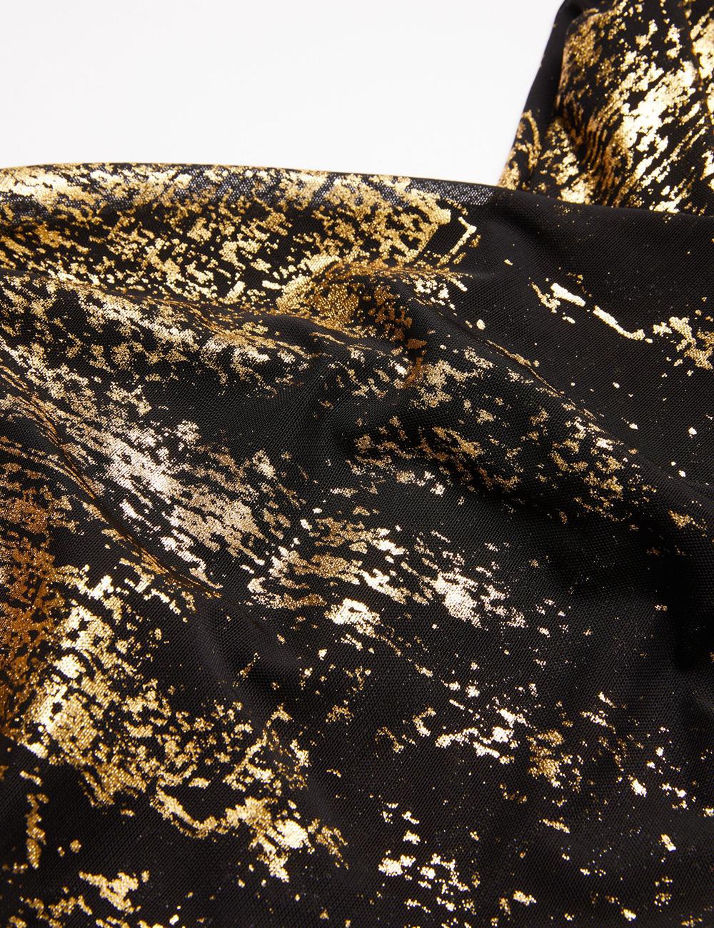 Black Women Ted Baker TALULAR - Bardot Foil Printed Mesh Tops | NZ  FJBW-19520