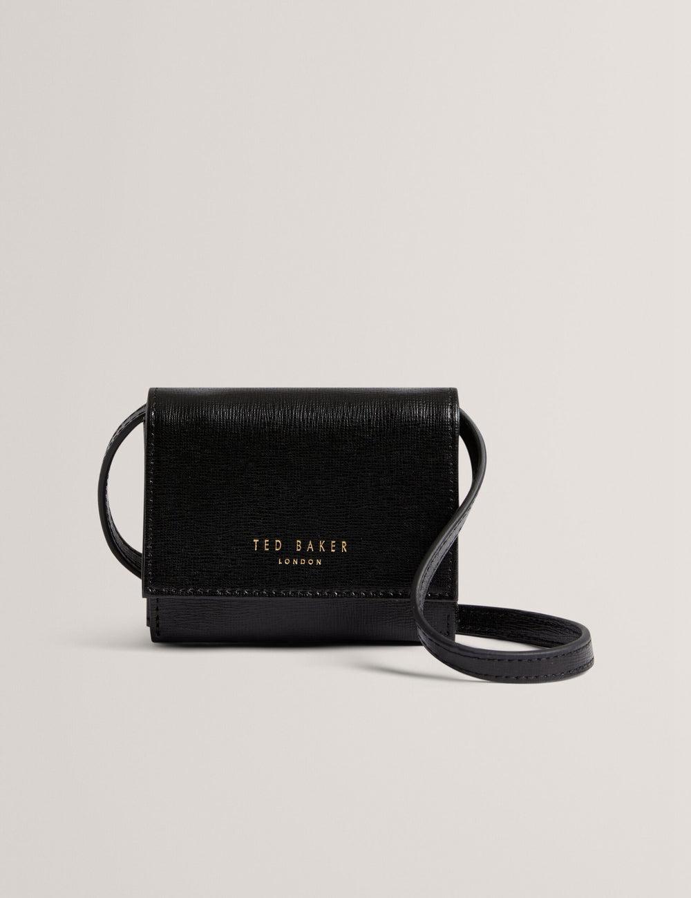 Black Women Ted Baker TAMZIEE - Leather Crossbody Card Holder Crossbody Bags | NZ  LUOR-93420