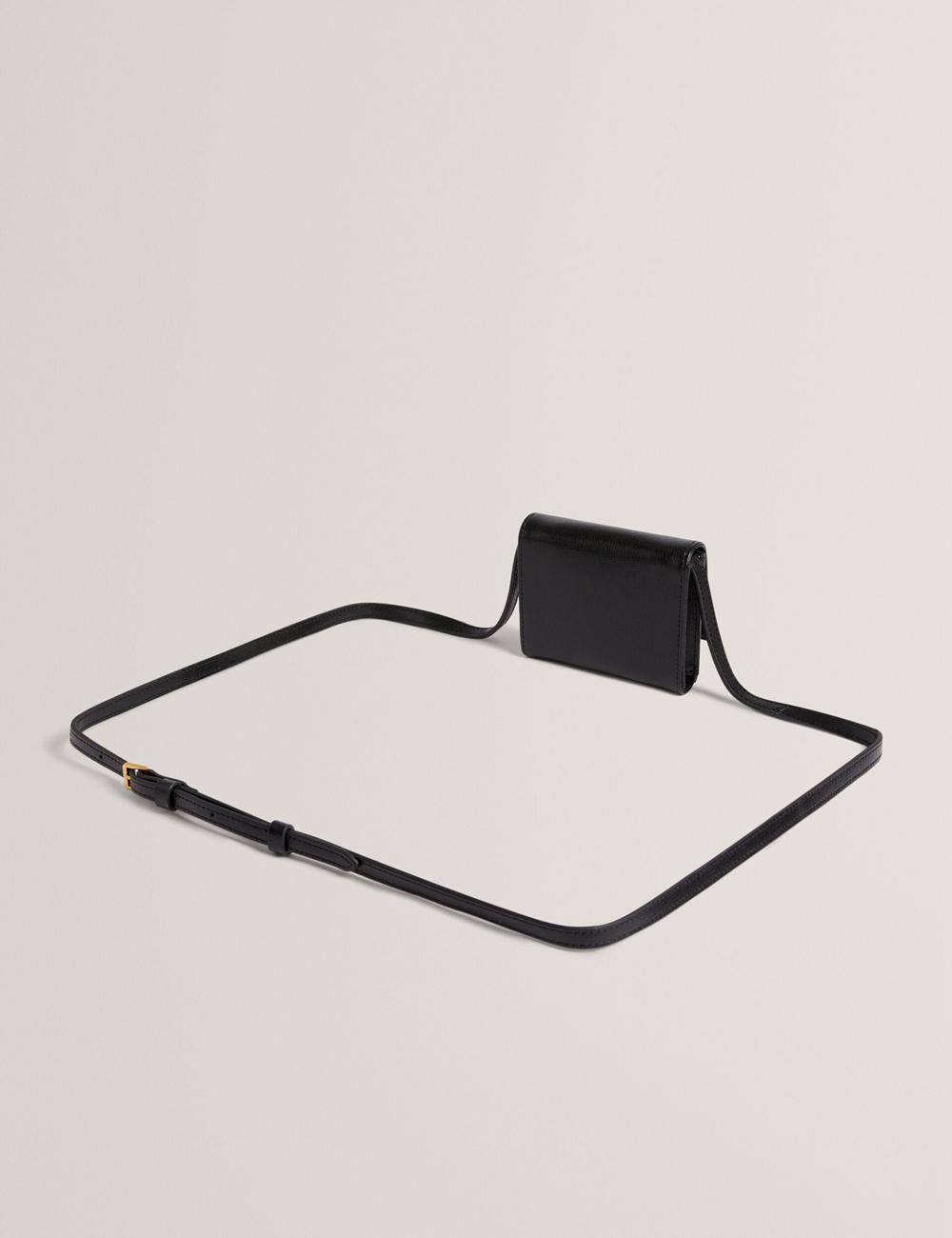 Black Women Ted Baker TAMZIEE - Leather Crossbody Card Holder Crossbody Bags | NZ  LUOR-93420