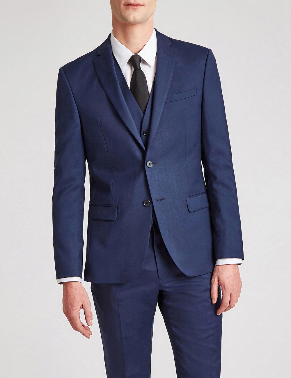 Blue Men Ted Baker FINLAYJS - Twill Wool Slim Fit Suit Jackets | NZ  HPIQ-65034