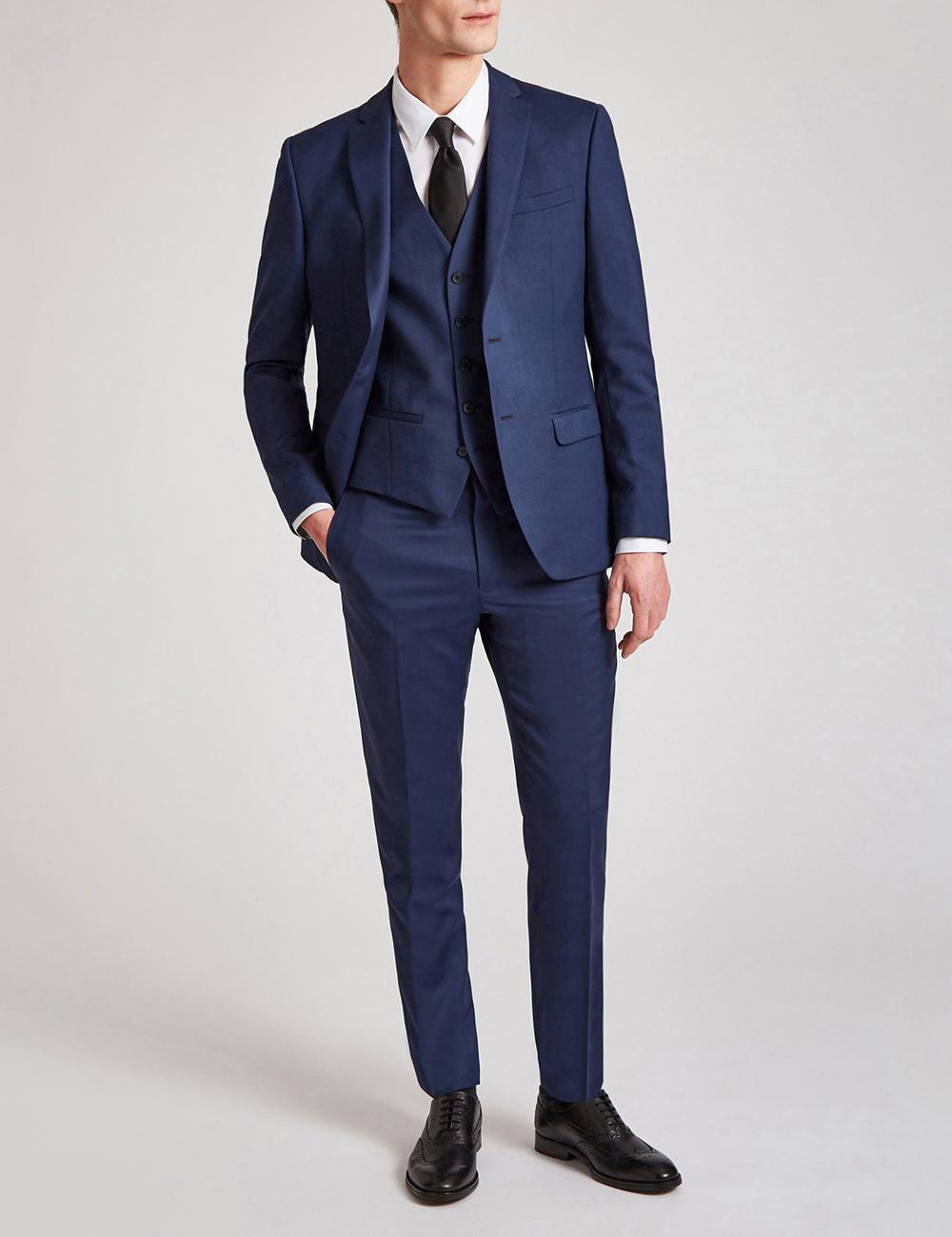 Blue Men Ted Baker FINLAYJS - Twill Wool Slim Fit Suit Jackets | NZ  HPIQ-65034