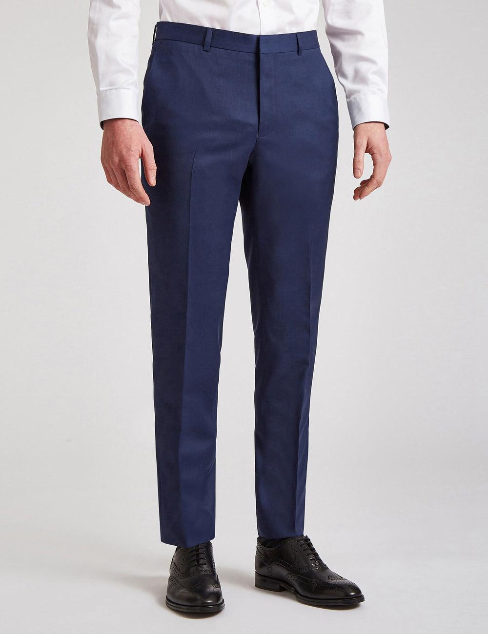 Blue Men Ted Baker FINLAYTS - Twill Wool Slim Fit Suit Trousers | NZ  XBEZ-75613