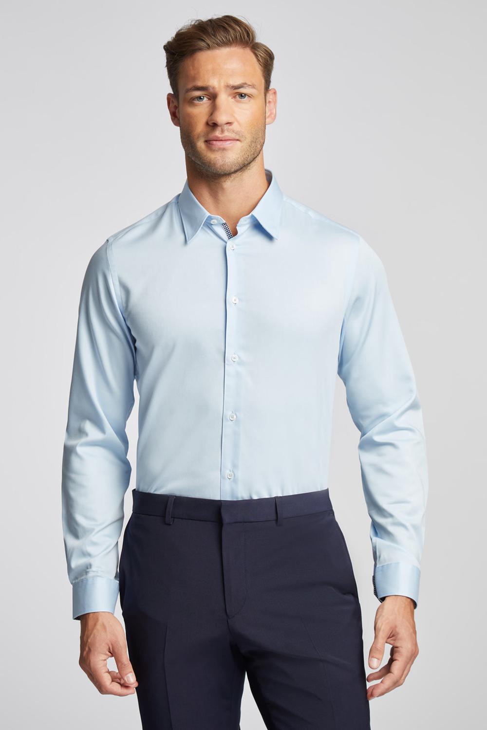 Blue Men Ted Baker ISLA - Slim Fit Pure Cotton Formal Shirts | NZ  TYDM-04382