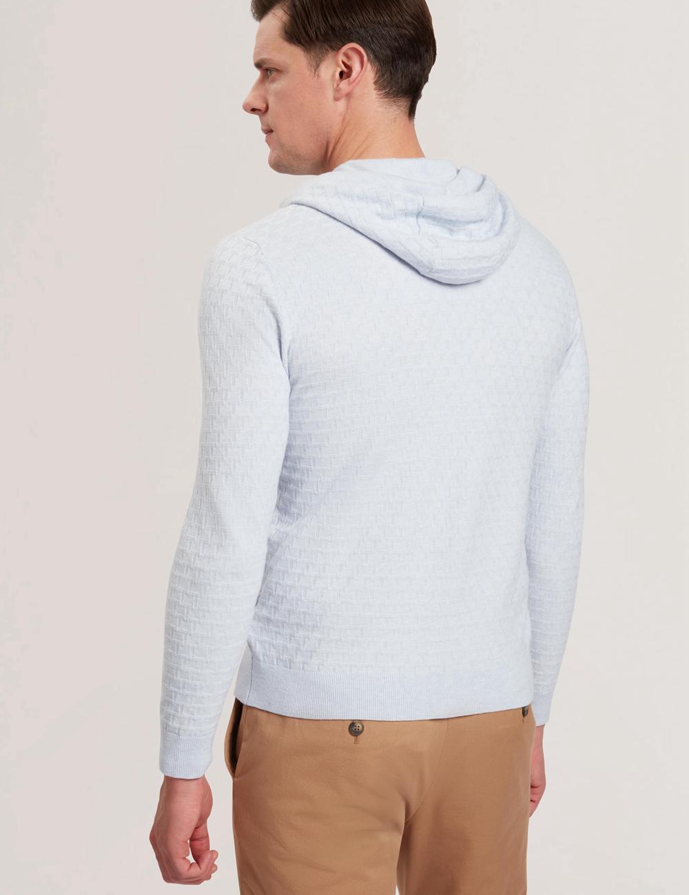 Blue Men Ted Baker LOULAR - Textured T Knit Wool Blend Hoodies | NZ  FUWQ-28471