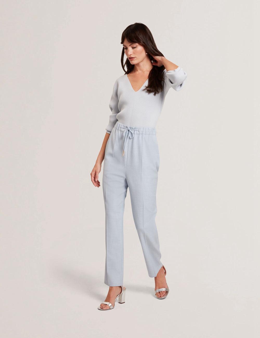 Blue Women Ted Baker BALLIA - Elasticated Waist Tailored Tapered Trousers | NZ  FKWQ-09326