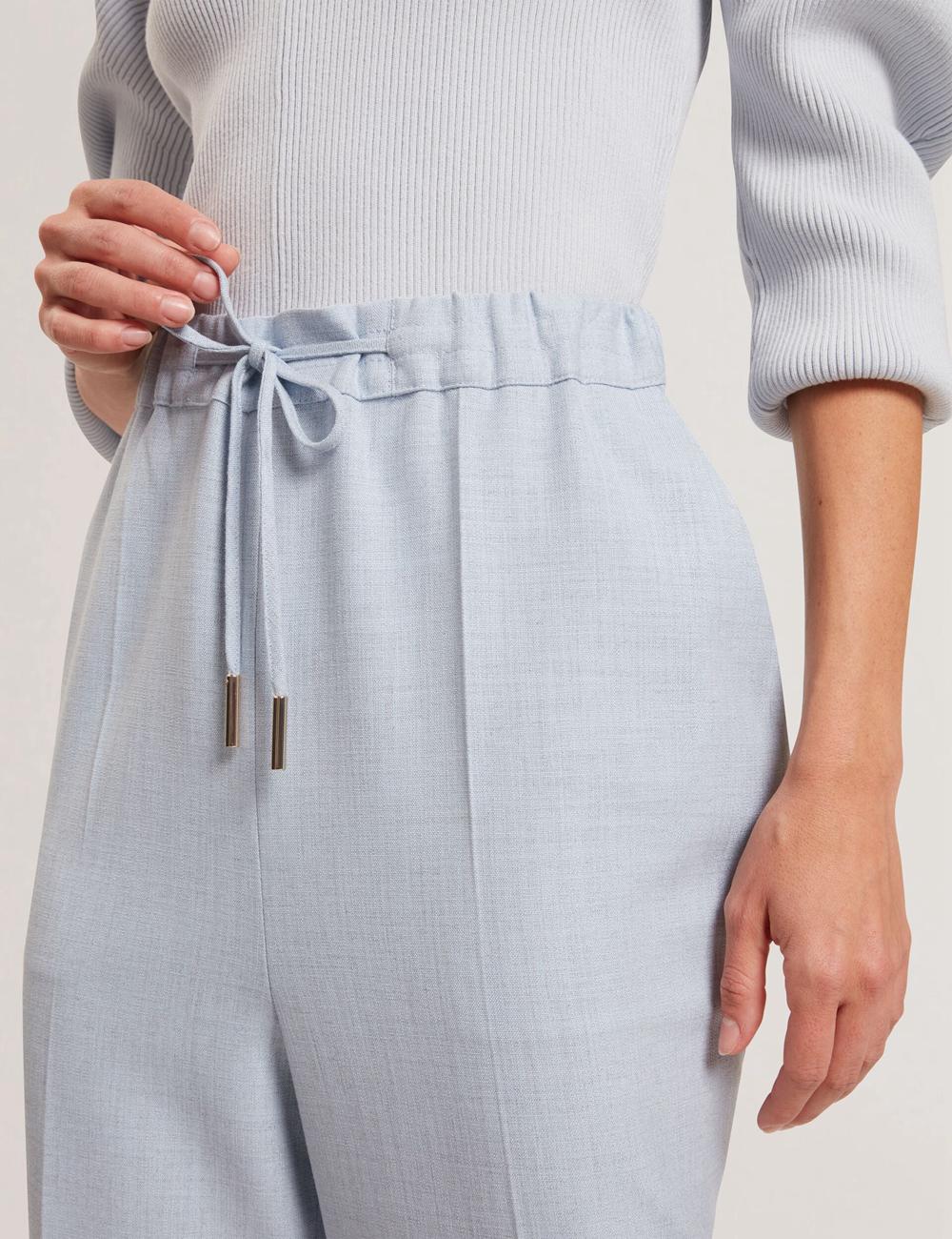 Blue Women Ted Baker BALLIA - Elasticated Waist Tailored Tapered Trousers | NZ  FKWQ-09326