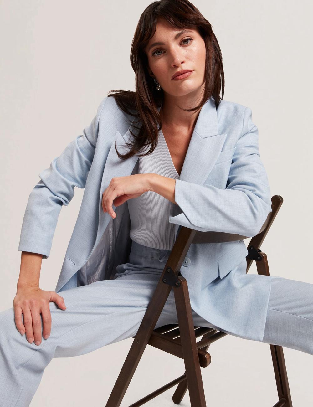 Blue Women Ted Baker CARNI - Relaxed Tailored Single Breasted Blazers | NZ  GWIZ-91735