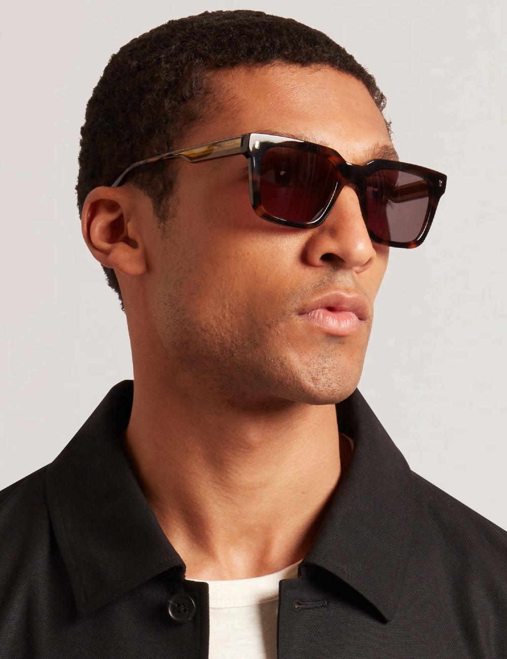 Brown Men Ted Baker CAIN - Chunky Square Two Tone Sunglasses | NZ  LODR-68704