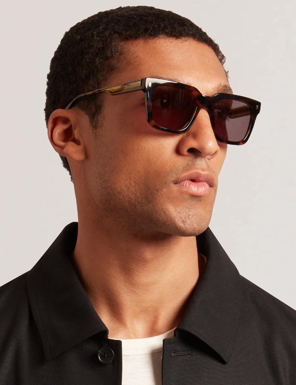 Brown Men Ted Baker CAIN - Chunky Square Two Tone Sunglasses | NZ  LODR-68704
