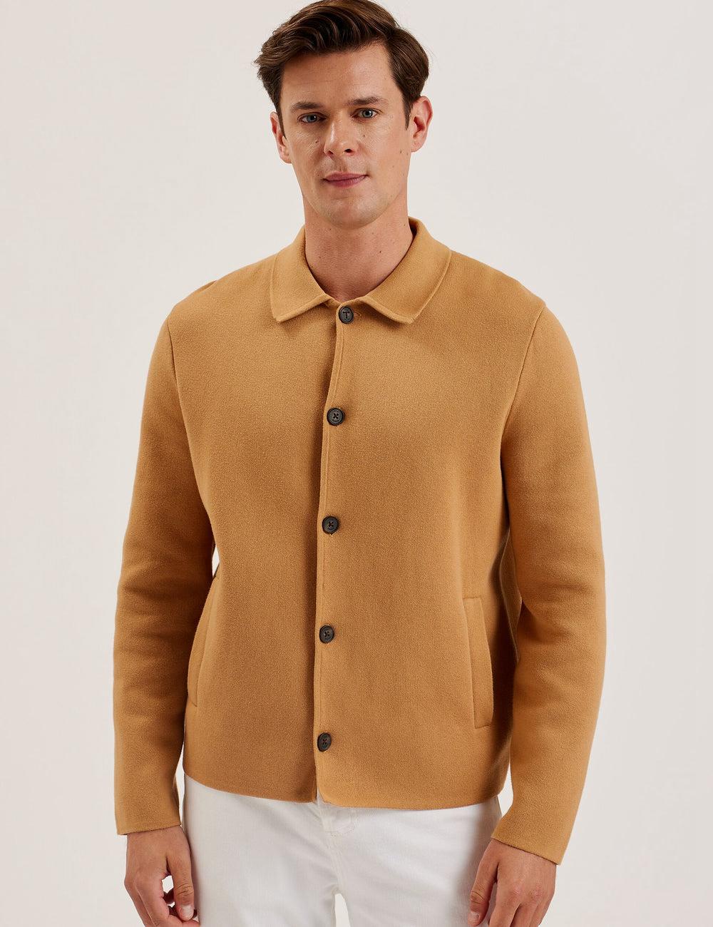 Brown Men Ted Baker FREDER - Knitted Cotton Blend Overshirts | NZ  CWHU-24803