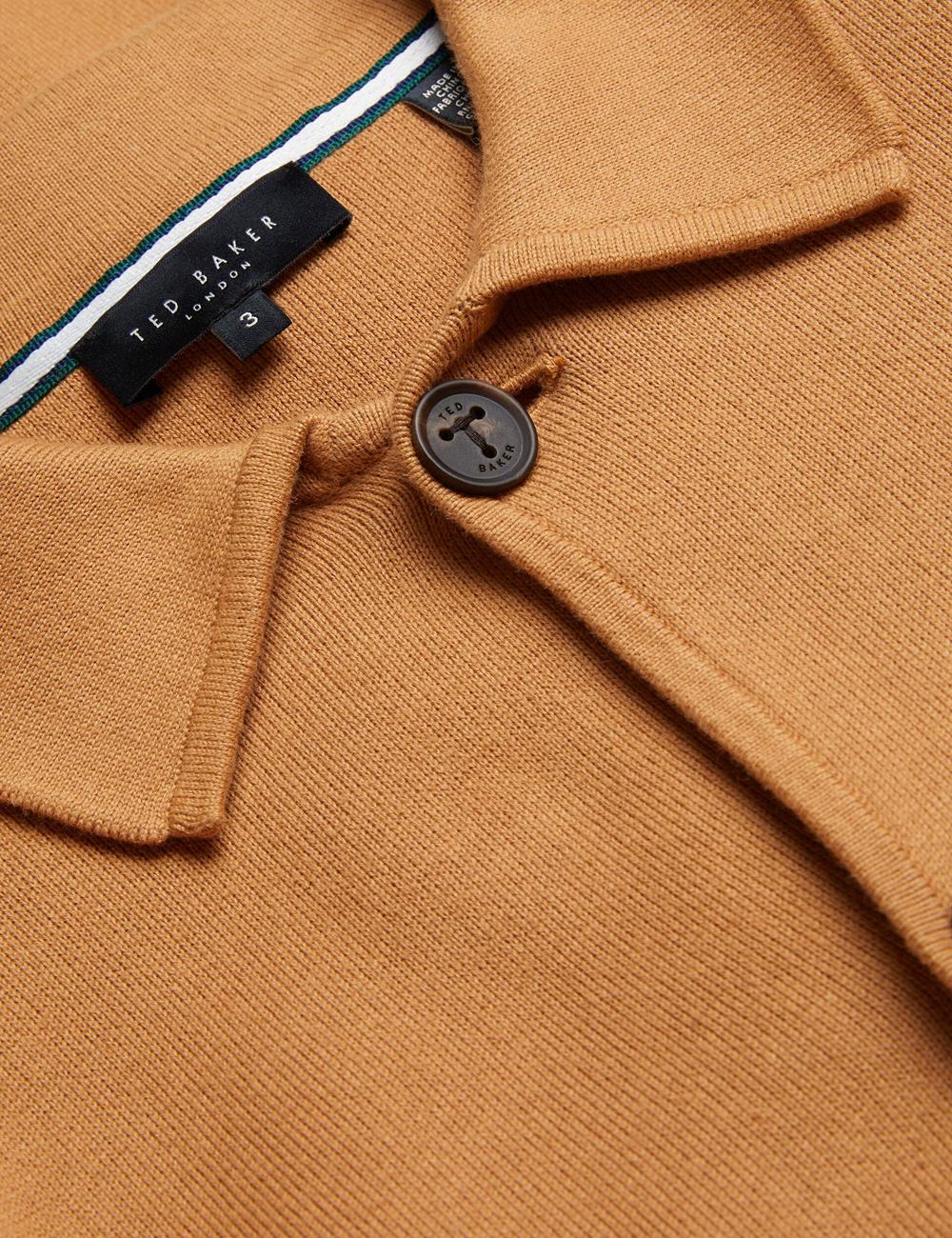 Brown Men Ted Baker FREDER - Knitted Cotton Blend Overshirts | NZ  CWHU-24803