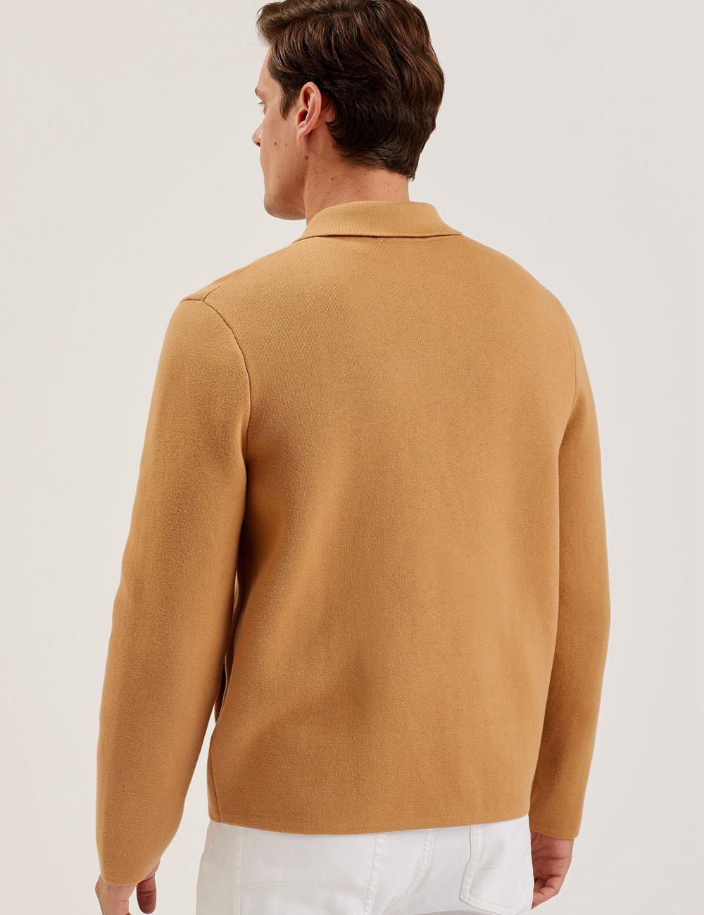 Brown Men Ted Baker FREDER - Knitted Cotton Blend Overshirts | NZ  CWHU-24803