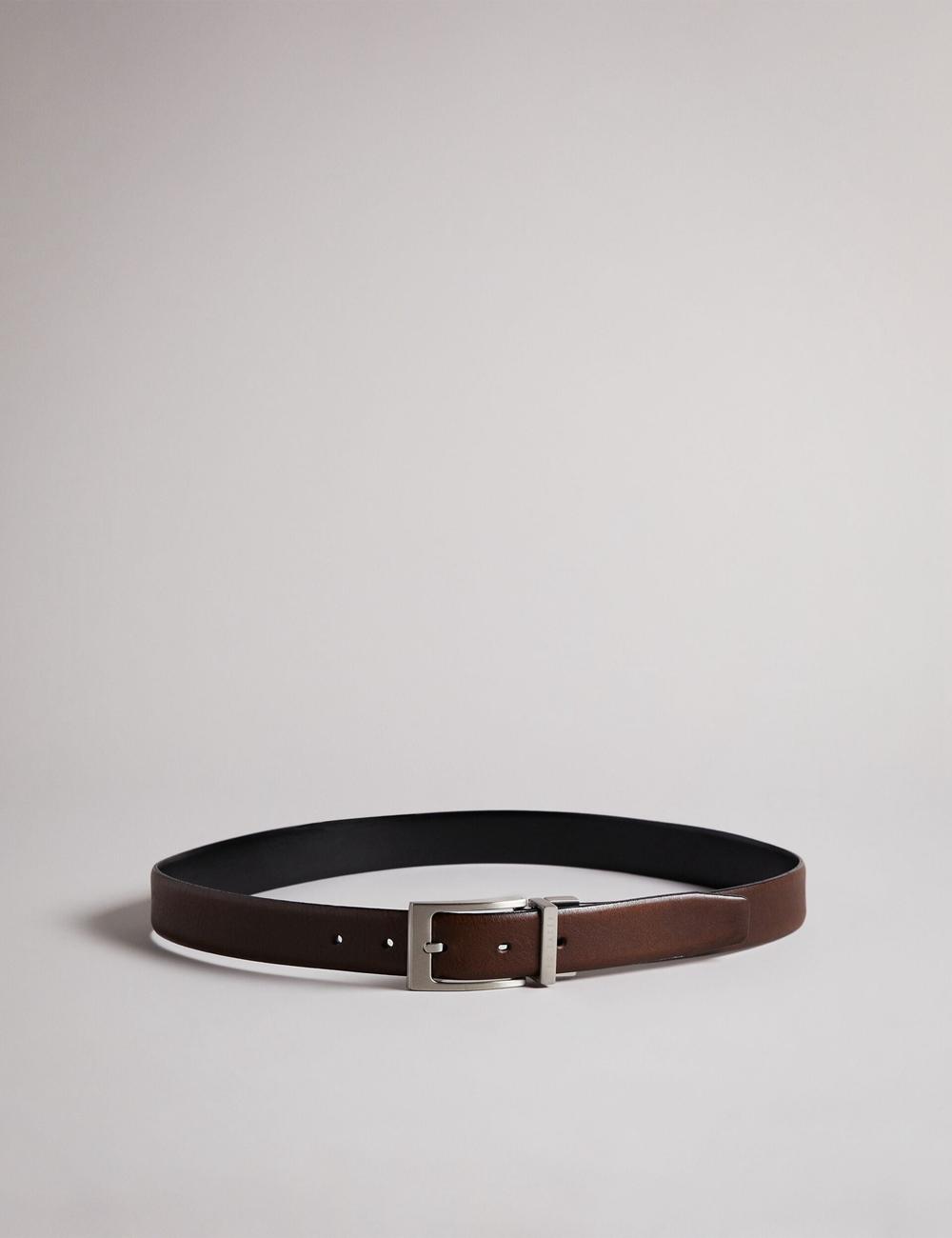 Brown Men Ted Baker KARMER - Reversible Smooth Leather Belts | NZ  FCZL-03146