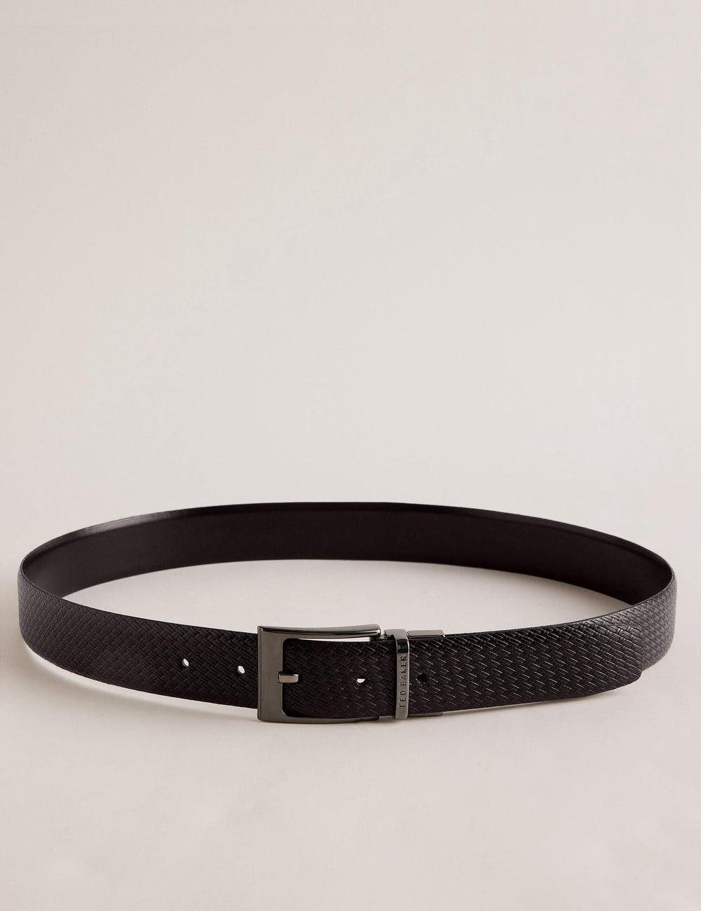 Brown Men Ted Baker WAIDE - Woven Texture Leather Belts | NZ  GLSQ-79438