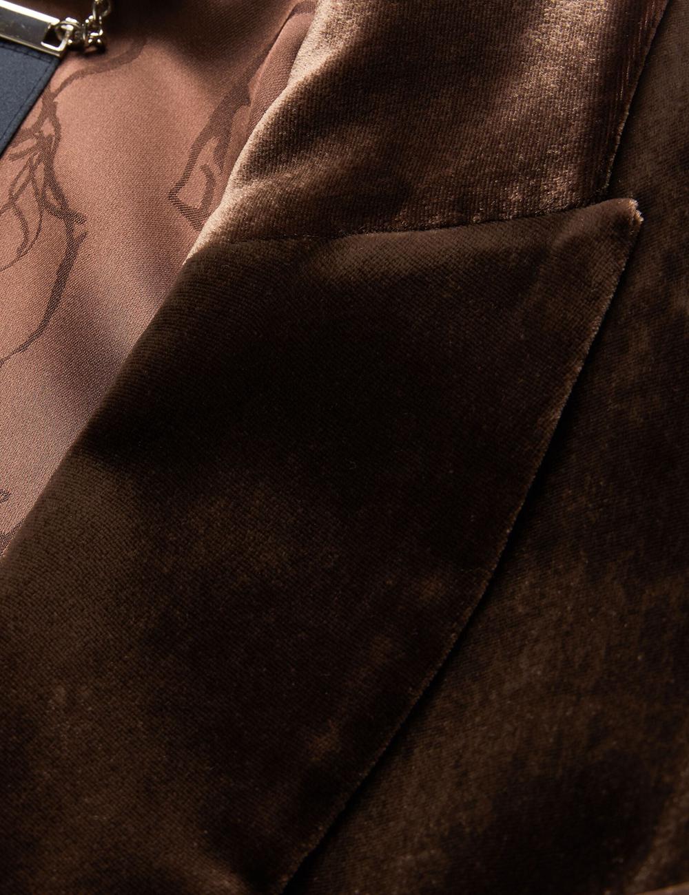 Brown Women Ted Baker MOMIJI - Velvet Waist Single Breasted Blazers | NZ  YBVL-87025