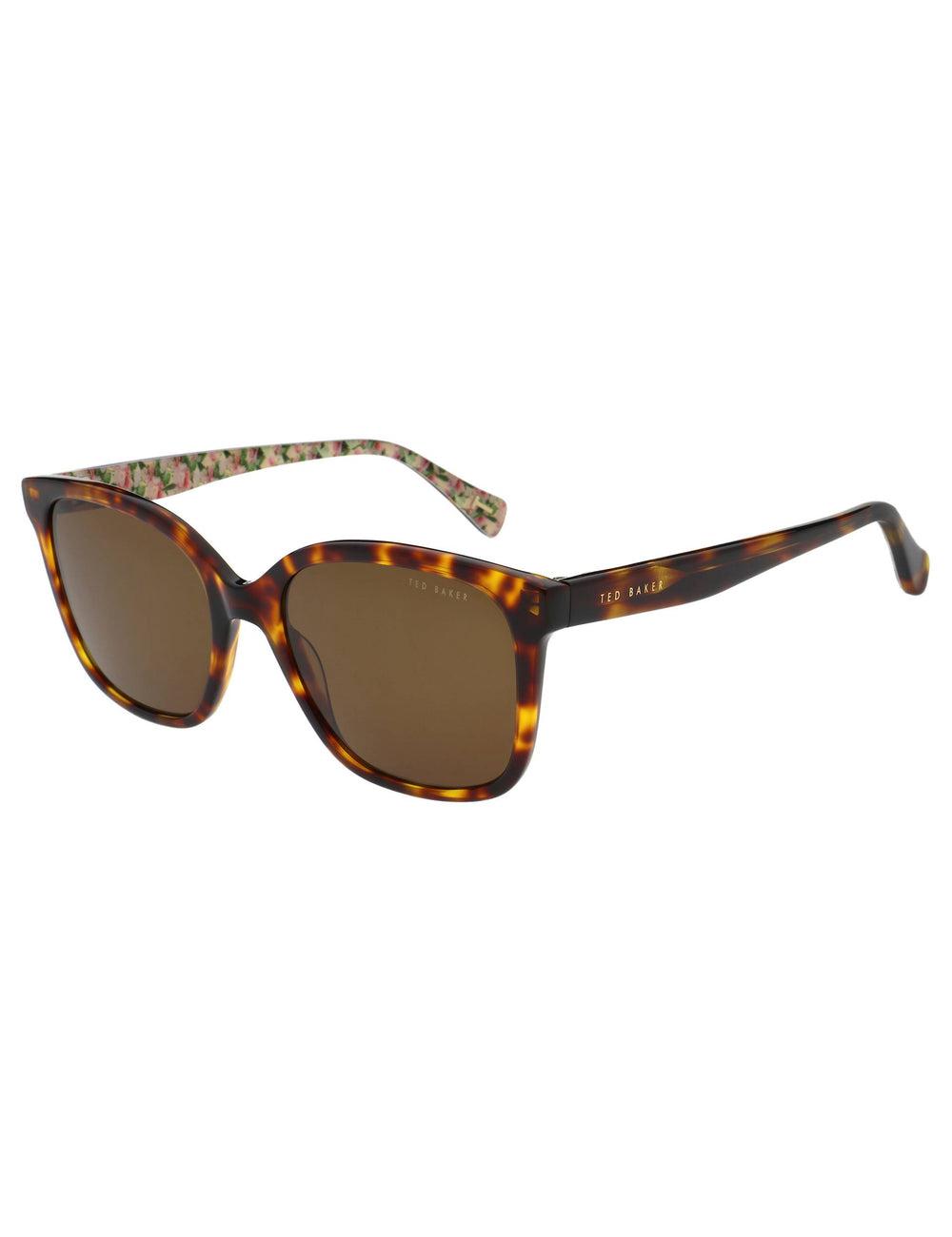 Brown Women Ted Baker SHANEY - Classic Square Print Detail Sunglasses | NZ  MVJA-39427