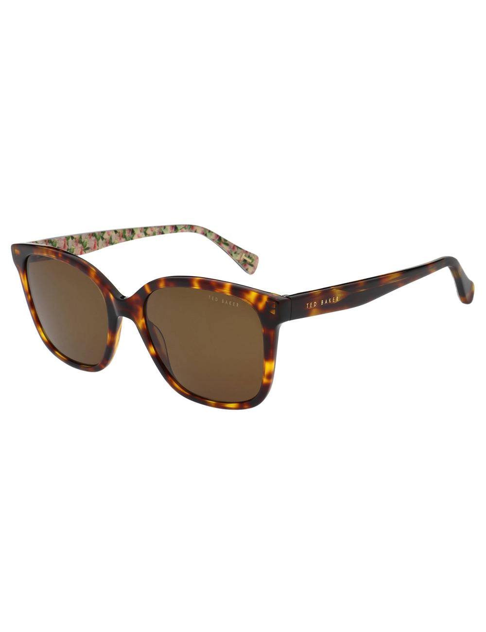 Brown Women Ted Baker SHANEY - Classic Square Print Detail Sunglasses | NZ  MVJA-39427