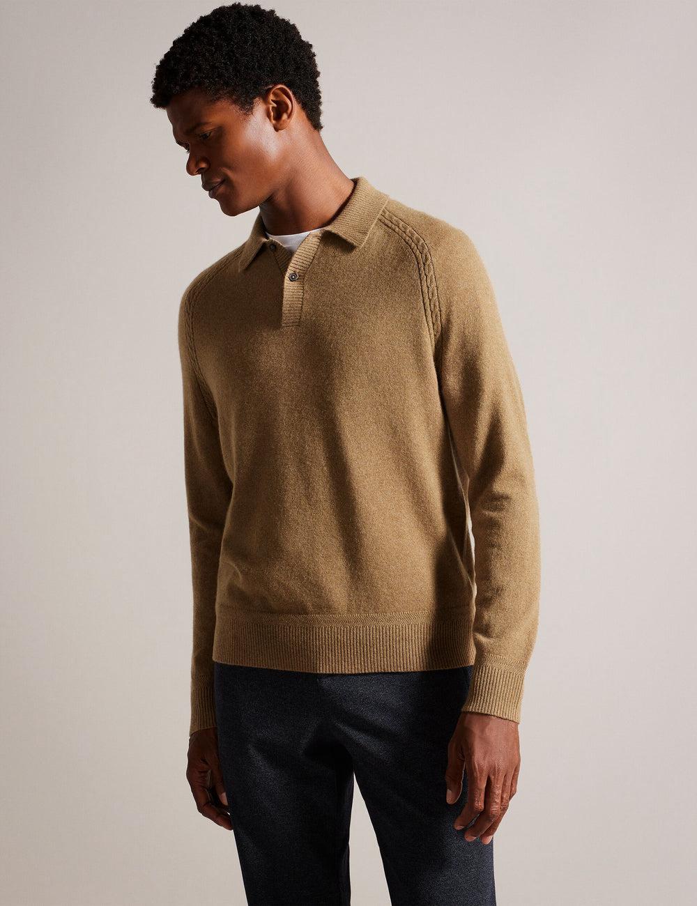 Dk-Brown Men Ted Baker KAROLT - Cashmere Knit Long Sleeve Top Jumpers | NZ  VZAI-61324