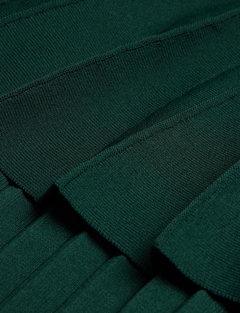 Dk-Green Women Ted Baker IIVANNA - Ribbed Knit Top With Fluted Short Sleeves Jumpers | NZ  FZLC-42170